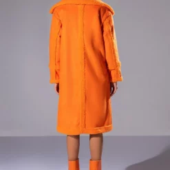 AZALEA WANG ENDLESS LOVE ORANGE TEDDY TRENCH -AZALEA WANG Shop azalea wang endless love orange teddy trench orange 5 5