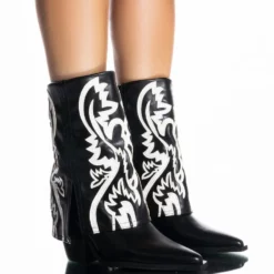 AZALEA WANG ESPERANZA WESTERN BOOTIE IN BLACK WHITE