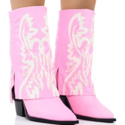 AZALEA WANG ESPERANZA WESTERN BOOTIE IN LIGHT PINK