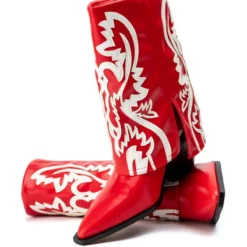 AZALEA WANG ESPERANZA WESTERN BOOTIE IN RED -AZALEA WANG Shop azalea wang esperanza western bootie in red red 5 5