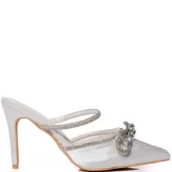 AZALEA WANG EVIT STILETTO MULE PUMP IN WHITE