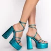 AZALEA WANG EYES ON ME CHUNKY SANDAL IN BLUE -AZALEA WANG Shop azalea wang eyes on me chunky sandal in blue blue 2 2
