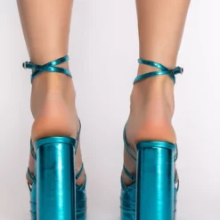 AZALEA WANG EYES ON ME CHUNKY SANDAL IN BLUE -AZALEA WANG Shop azalea wang eyes on me chunky sandal in blue blue 4 4