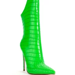 AZALEA WANG FAYE CROC BOOTIE IN GREEN -AZALEA WANG Shop azalea wang faye croc bootie in green green 3 3
