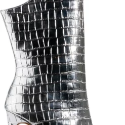 AZALEA WANG FAYE CROC BOOTIE IN SILVER -AZALEA WANG Shop azalea wang faye croc bootie in silver silver 5 5