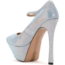 AZALEA WANG FELIZ RHINESTONE EMBELLISHED PLATFORM STILETTO PUMP IN SILVER -AZALEA WANG Shop azalea wang feliz rhinestone embellished platform stiletto pump in silver silver 4 4