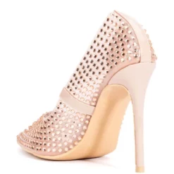 AZALEA WANG FIND ME ON THE DANCEFLOOR RHINESTONE PVC PUMP IN NUDE -AZALEA WANG Shop azalea wang find me on the dancefloor rhinestone pvc pump in nude nude 4 4