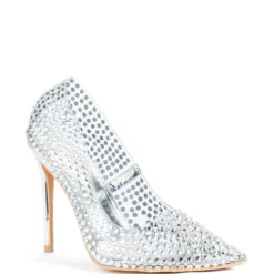 AZALEA WANG FIND ME ON THE DANCEFLOOR RHINESTONE PVC PUMP IN SILVER -AZALEA WANG Shop azalea wang find me on the dancefloor rhinestone pvc pump in silver silver 3 3