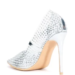 AZALEA WANG FIND ME ON THE DANCEFLOOR RHINESTONE PVC PUMP IN SILVER -AZALEA WANG Shop azalea wang find me on the dancefloor rhinestone pvc pump in silver silver 4 4