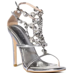AZALEA WANG FLEUR METALLIC SANDAL IN SILVER -AZALEA WANG Shop azalea wang fleur metallic sandal in silver silver 3 3