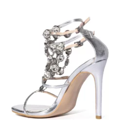 AZALEA WANG FLEUR METALLIC SANDAL IN SILVER -AZALEA WANG Shop azalea wang fleur metallic sandal in silver silver 4 4