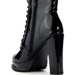 AZALEA WANG FREDDIE CHUNKY LACE UP BOOTIE IN BLACK -AZALEA WANG Shop azalea wang freddie chunky lace up bootie in black black 4 4