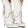 AZALEA WANG FREIDA EMBELLISHED BOOTIE IN WHITE -AZALEA WANG Shop azalea wang freida embellished bootie in white white 1 1