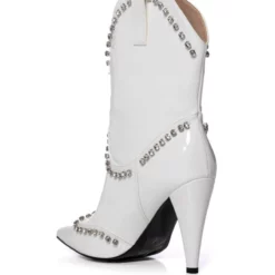 AZALEA WANG FREIDA EMBELLISHED BOOTIE IN WHITE -AZALEA WANG Shop azalea wang freida embellished bootie in white white 4 4