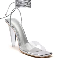 AZALEA WANG FREMONT PVC SANDAL IN SILVER -AZALEA WANG Shop azalea wang fremont pvc sandal in silver silver 4 4 c1