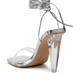 AZALEA WANG FREMONT PVC SANDAL IN SILVER -AZALEA WANG Shop azalea wang fremont pvc sandal in silver silver 5 5 c1