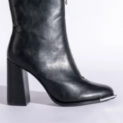 AZALEA WANG FRESCO ZIP CHUNKY BOOT IN BLACK -AZALEA WANG Shop azalea wang fresco zip chunky boot in black black 3 3