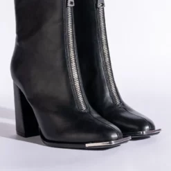 AZALEA WANG FRESCO ZIP CHUNKY BOOT IN BLACK -AZALEA WANG Shop azalea wang fresco zip chunky boot in black black 4 4