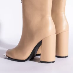 AZALEA WANG FRESCO ZIP CHUNKY BOOT IN SAND -AZALEA WANG Shop azalea wang fresco zip chunky boot in sand sand 5 5