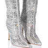 AZALEA WANG FULL OF LOVE RHINESTONE EMBELLISHED BOOTIE IN SILVER -AZALEA WANG Shop azalea wang full of love rhinestone embellished bootie in silver silver 1 1