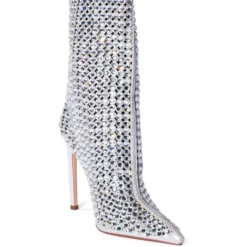 AZALEA WANG FULL OF LOVE RHINESTONE EMBELLISHED BOOTIE IN SILVER -AZALEA WANG Shop azalea wang full of love rhinestone embellished bootie in silver silver 3 3