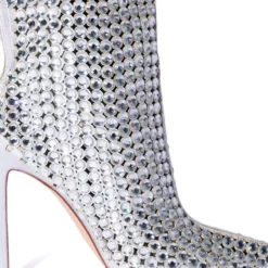 AZALEA WANG FULL OF LOVE RHINESTONE EMBELLISHED BOOTIE IN SILVER -AZALEA WANG Shop azalea wang full of love rhinestone embellished bootie in silver silver 5 5