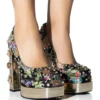 AZALEA WANG GEMMA SATIN EMBELLISHED PUMP IN BLACK
