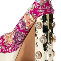 AZALEA WANG GEMMA SATIN EMBELLISHED PUMP IN PINK -AZALEA WANG Shop azalea wang gemma satin embellished pump in pink pink 5 5