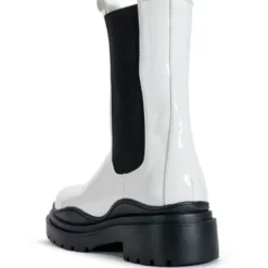 AZALEA WANG GHOSTED FLATFORM CHELSEA BOOT IN BLACK WHITE -AZALEA WANG Shop azalea wang ghosted flatform chelsea boot in black white black white 4 4 c1