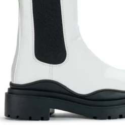 AZALEA WANG GHOSTED FLATFORM CHELSEA BOOT IN BLACK WHITE -AZALEA WANG Shop azalea wang ghosted flatform chelsea boot in black white black white 5 5 c1
