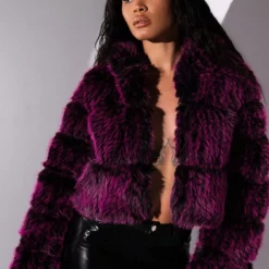 AZALEA WANG GIULIA 3D FAUX FUR CROP JACKET 18 AZALEA WANG GIULIA 3D FAUX FUR CROP JACKET -AZALEA WANG Shop azalea wang giulia 3d faux fur crop jacket pink 1 1 c1