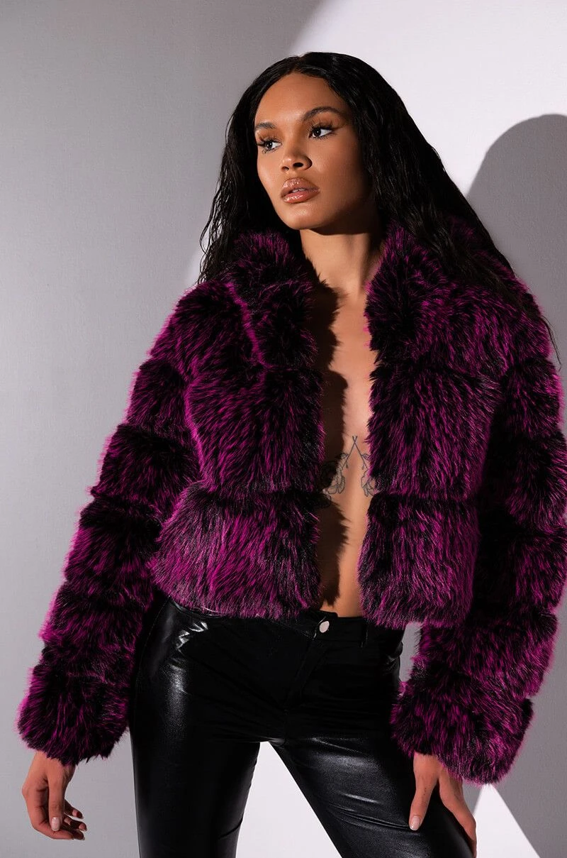 AZALEA WANG GIULIA 3D FAUX FUR CROP JACKET 10 AZALEA WANG GIULIA 3D FAUX FUR CROP JACKET - Image 8