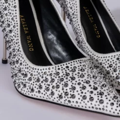 AZALEA WANG GLITCH IN THE SYSTEM STILETTO PUMP IN WHITE -AZALEA WANG Shop azalea wang glitch in the system stiletto pump in white white 6 6
