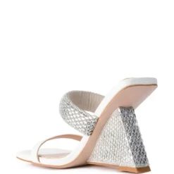 AZALEA WANG GRAHAM PATENT WEDGE EMBELLISHED SANDAL IN WHITE -AZALEA WANG Shop azalea wang graham patent wedge embellished sandal in white white 4 4