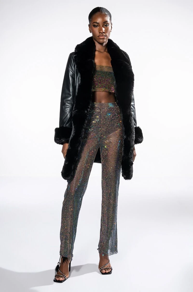 GRAM GIRL PU DRESSY COAT WITH FAUX FUR COLLAR AND WRISTS 14 GRAM GIRL PU DRESSY COAT WITH FAUX FUR COLLAR AND WRISTS - Image 13