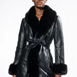 GRAM GIRL PU DRESSY COAT WITH FAUX FUR COLLAR AND WRISTS 22 GRAM GIRL PU DRESSY COAT WITH FAUX FUR COLLAR AND WRISTS -AZALEA WANG Shop azalea wang gram girl pu and faux fur wrap coat black 6 6 c1