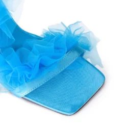 AZALEA WANG GRAPEFRUIT TULLE STILETTO SANDAL IN BLUE -AZALEA WANG Shop azalea wang grapefruit tulle stiletto sandal in blue blue 5 5