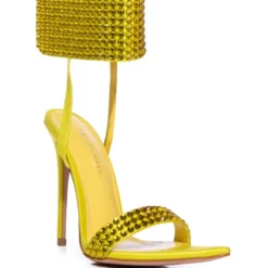 AZALEA WANG GRIFFON EMBELLISHED STILETTO SANDAL -AZALEA WANG Shop azalea wang griffon embellished stiletto sandal yellow 3 3