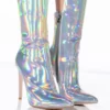 AZALEA WANG HALO SEXY STILETTO BOOTIE IN SILVER