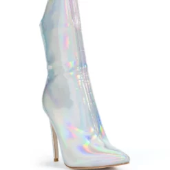 AZALEA WANG HALO SEXY STILETTO BOOTIE IN SILVER -AZALEA WANG Shop azalea wang halo sexy stiletto bootie in silver silver 3 3