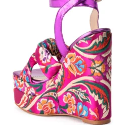 AZALEA WANG HAYDEN BROCADE WEDGE SANDAL -AZALEA WANG Shop azalea wang hayden brocade wedge sandal multi 4 4