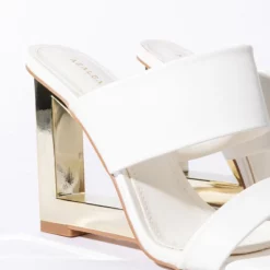 AZALEA WANG HEAD IN THE CLOUDS WEDGE SANDAL IN WHITE -AZALEA WANG Shop azalea wang head in the clouds wedge sandal in white white 6 6