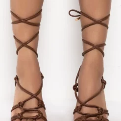 AZALEA WANG HEARTS RACING CHUNKY SANDAL IN BROWN -AZALEA WANG Shop azalea wang hearts racing chunky sandal in brown brown 3 3