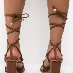 AZALEA WANG HEARTS RACING CHUNKY SANDAL IN BROWN -AZALEA WANG Shop azalea wang hearts racing chunky sandal in brown brown 4 4