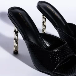 AZALEA WANG HEARTS RACING STILETTO SANDAL IN BLACK -AZALEA WANG Shop azalea wang hearts racing stiletto sandal in black black 6 6