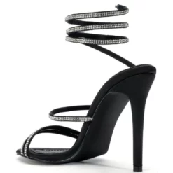 AZALEA WANG HOT TO TROT STILETTO SANDAL IN BLACK -AZALEA WANG Shop azalea wang hot to trot stiletto sandal in black black 4 4 c1