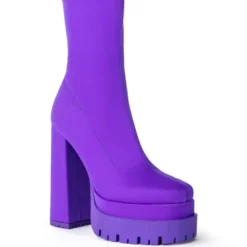 AZALEA WANG ICING MONOCHROME PURPLE CHUNKY BOOTIE -AZALEA WANG Shop azalea wang icing monochrome purple chunky bootie purple 3 3