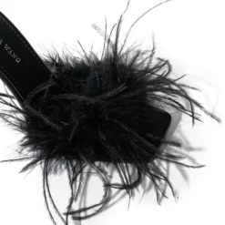 AZALEA WANG IM THAT GIRL FEATHER SANDAL IN BLACK -AZALEA WANG Shop azalea wang im that girl feather sandal in black black 5 5