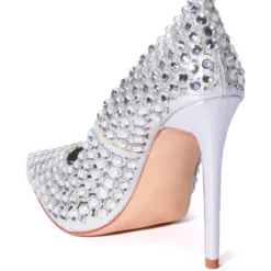 AZALEA WANG IMMA DO ME RHINESTONE EMBELLISHED PUMP IN SILVER -AZALEA WANG Shop azalea wang imma do me rhinestone embellished pump in silver silver 4 4