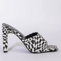 AZALEA WANG INTO YOU STILETTO SANDAL IN BLACK WHITE -AZALEA WANG Shop azalea wang into you stiletto sandal in black white black white 3 3